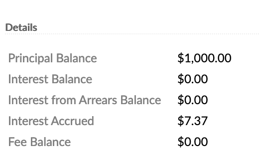 Accrued interest with redraw balance